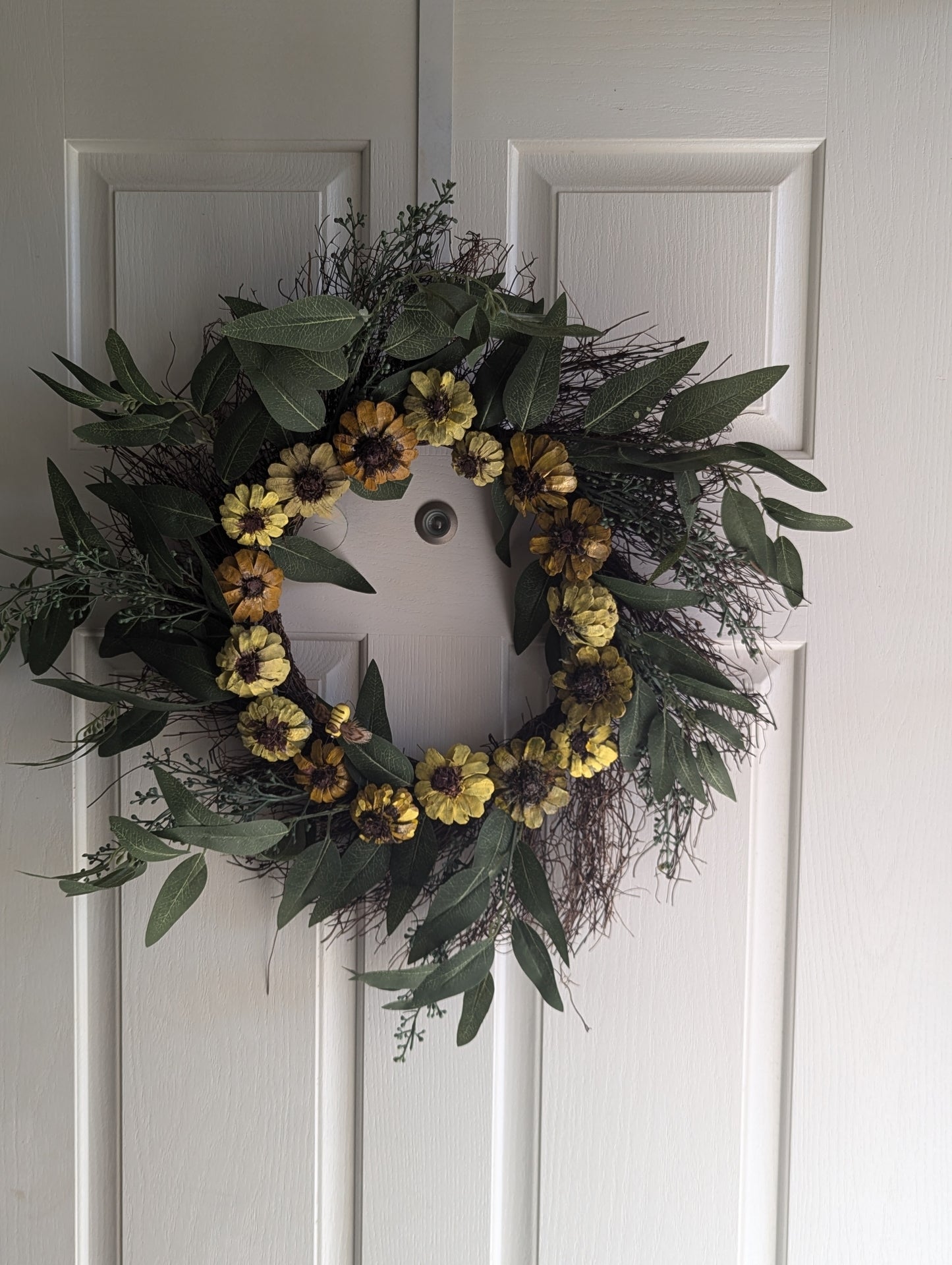 14" Sunflower & Twigs Wreath