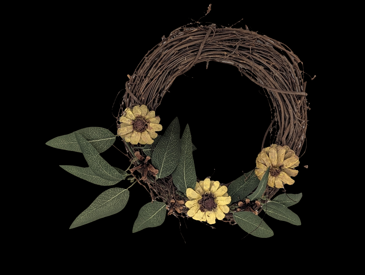 10" Sunflower & Twigs Wreath